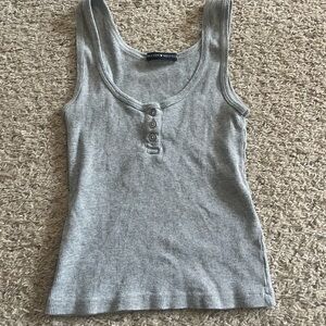 Brandy Melville Light Gray Ribbed Tank